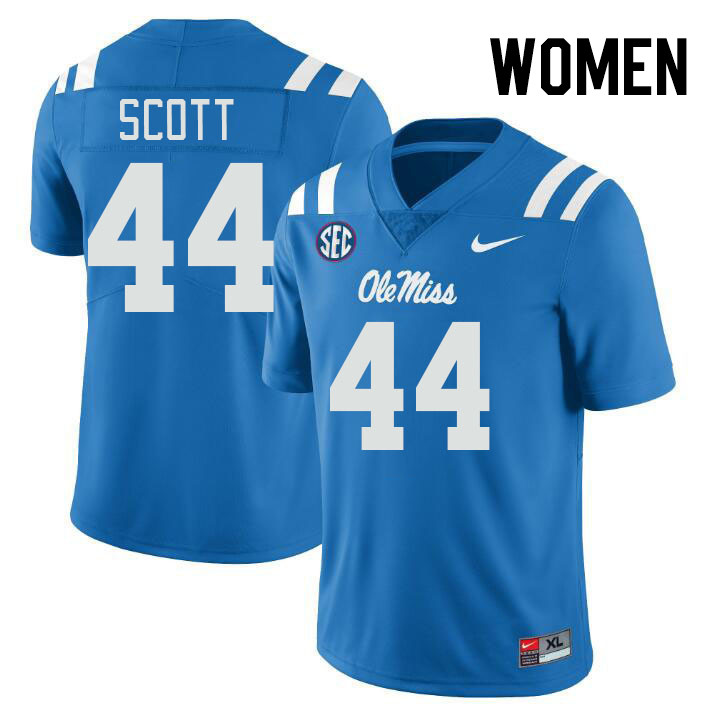 Women #44 Ali Scott Ole Miss Rebels College Football Jerseyes Stitched Sale-Powder Blue